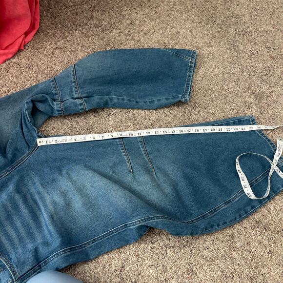 Barrel Leg Denim Overalls Sz XL Horseshoe Jean Jumpsuit Blue - Picture 7 of 15